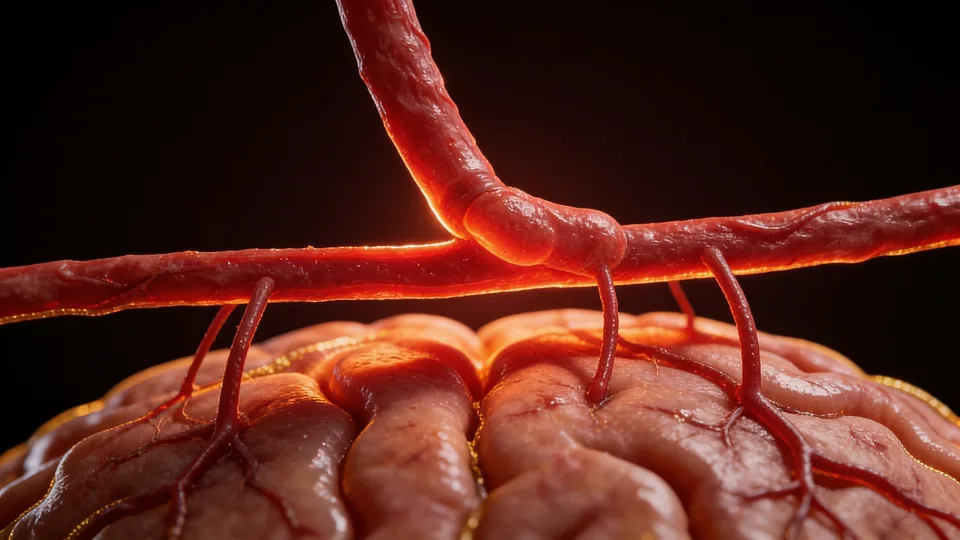 Fig. 02 — Anastomosis between the donor artery and a cortical branch · illustration